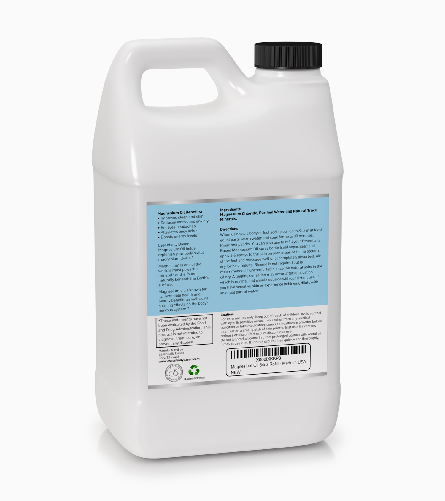 64oz Natural Magnesium Oil Spray