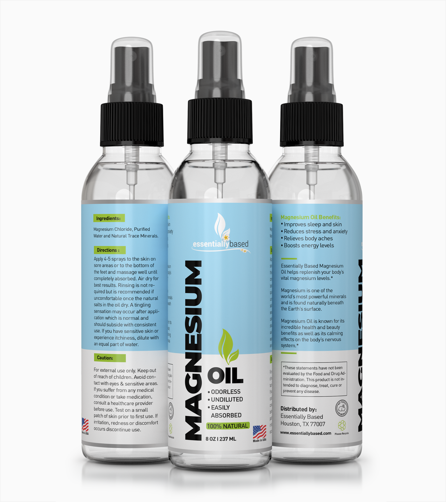 8oz Natural Magnesium Oil Spray