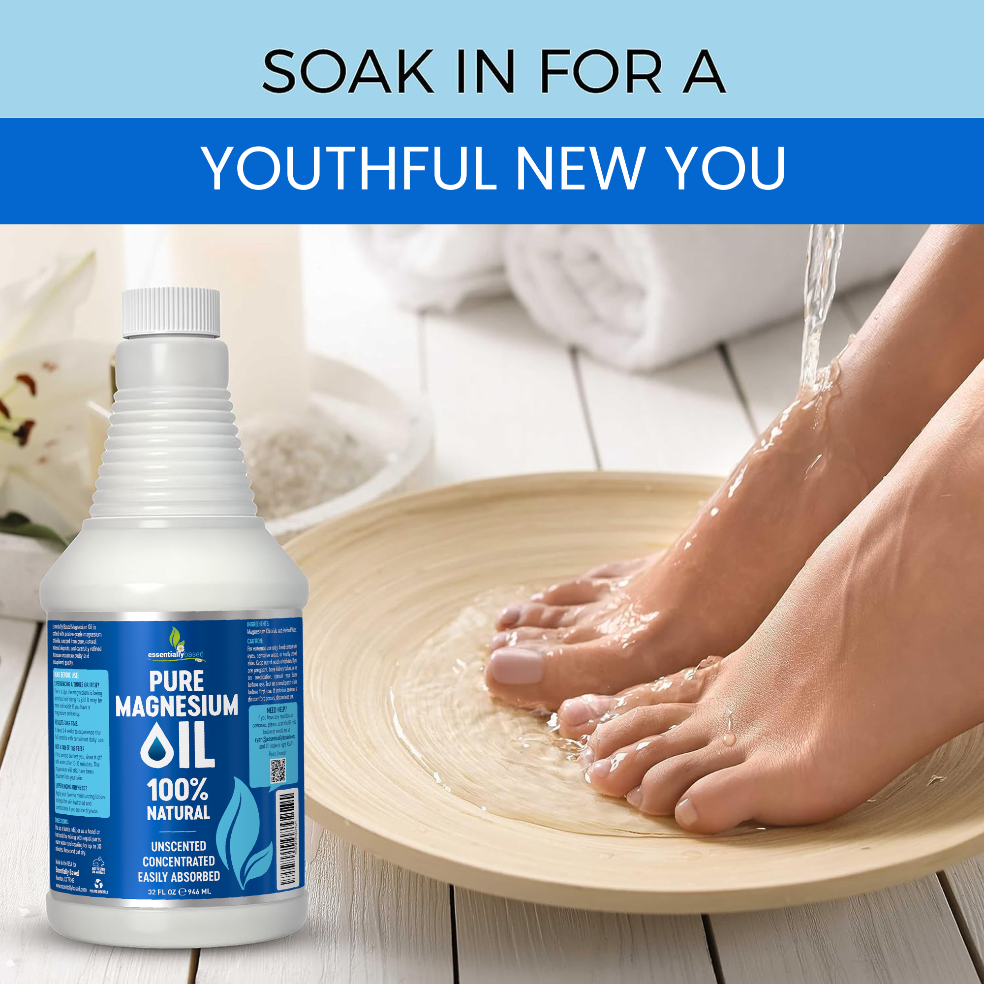 32oz Natural Magnesium Oil Spray