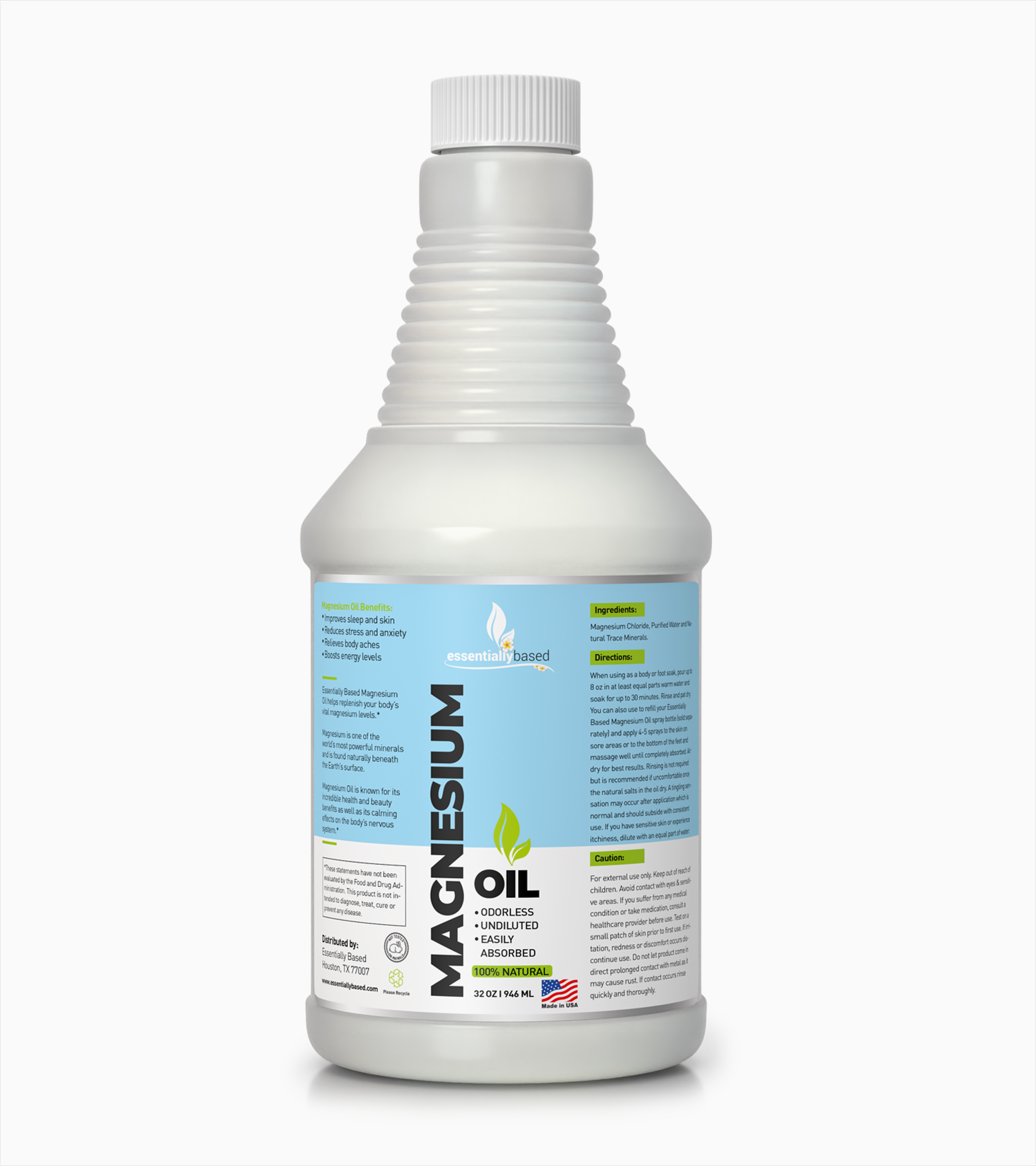 32oz Natural Magnesium Oil Spray