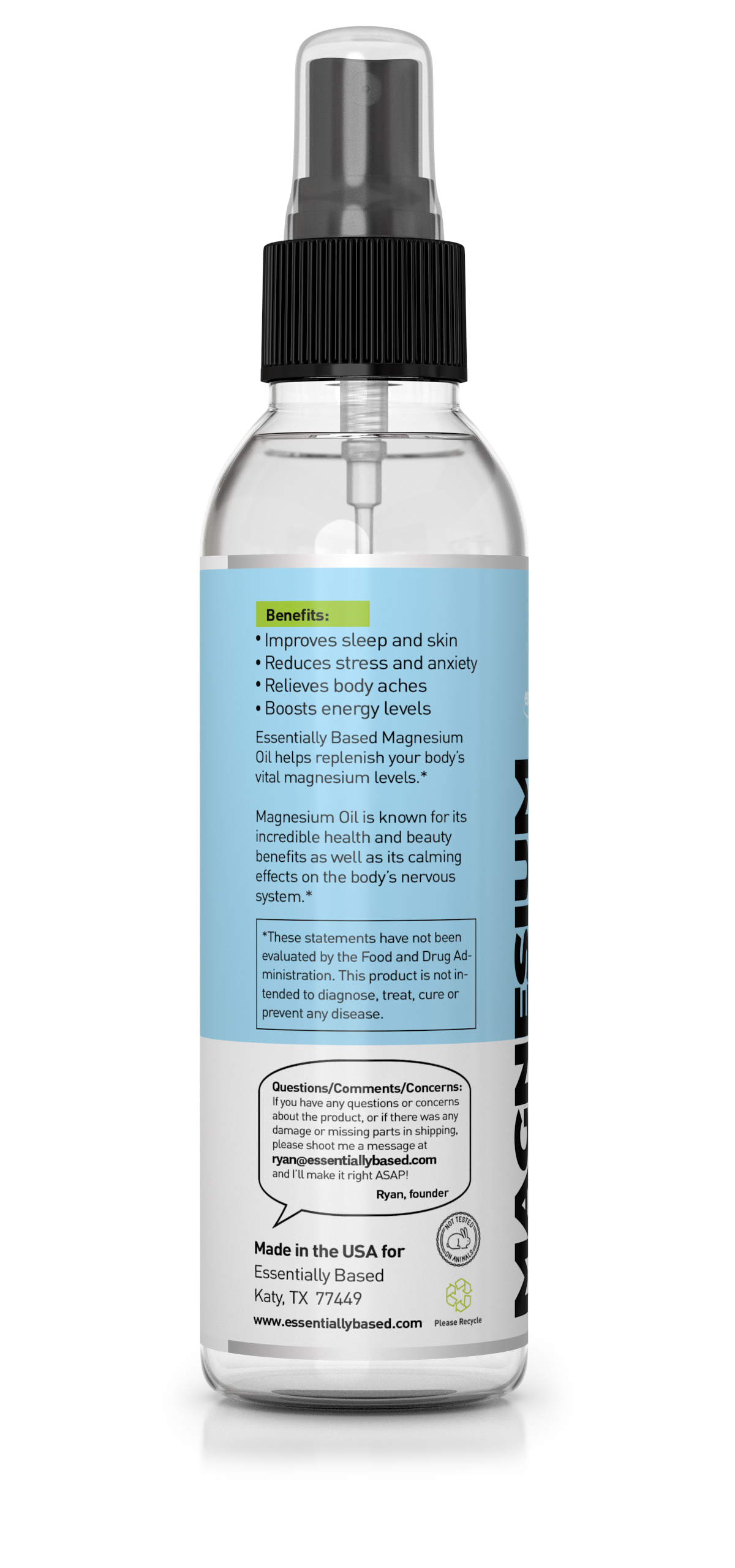 8oz Natural Magnesium Oil Spray