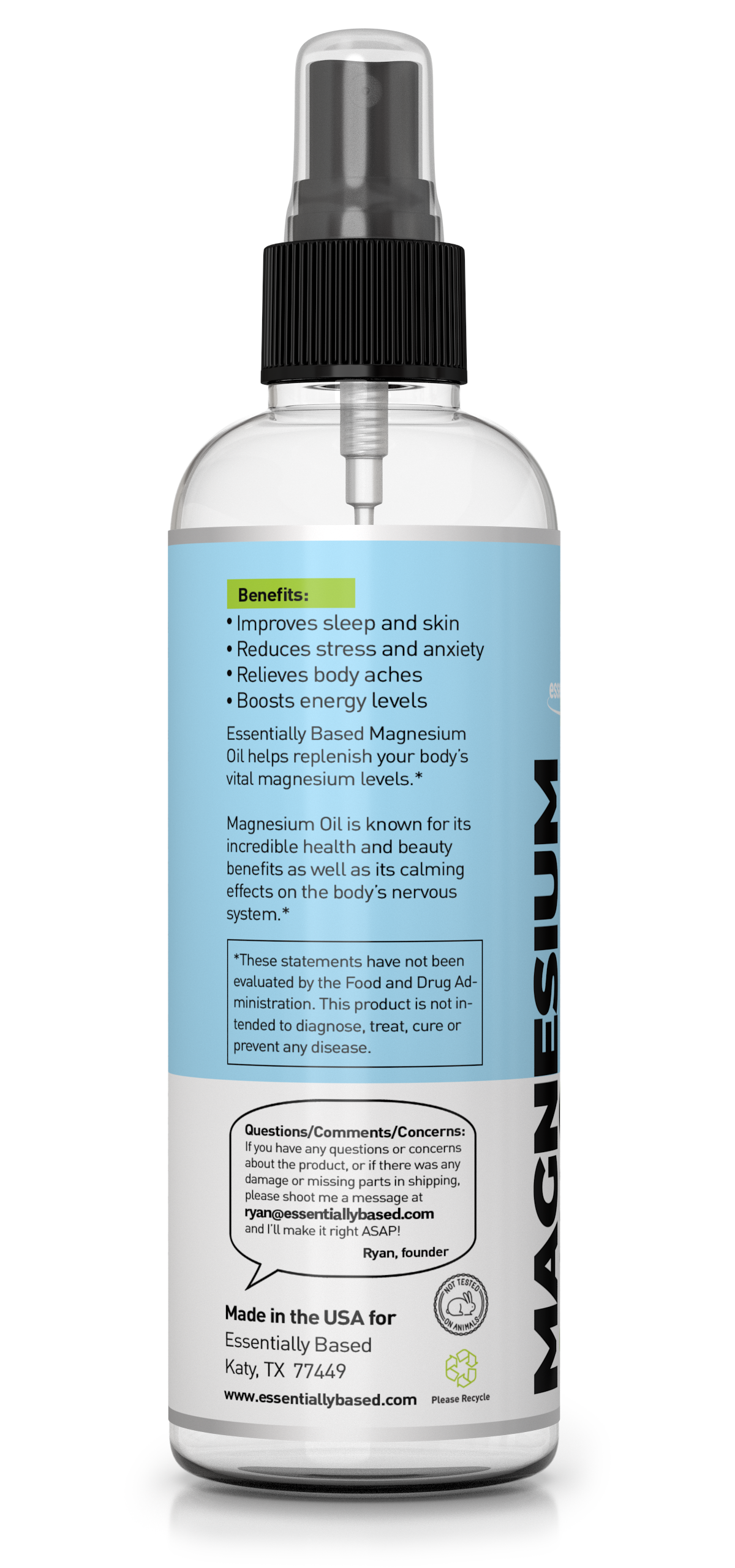 12oz Natural Magnesium Oil Spray